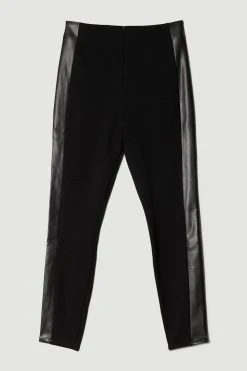 Karen Millen High Waisted All Over Pu Side Panel Leggings -Karen Millen shop black high waisted all over pu side panel leggings 5