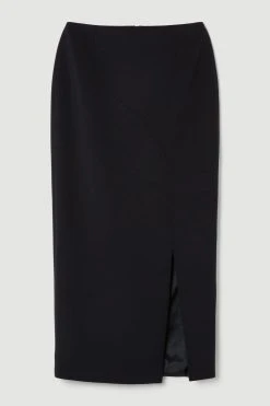 Karen Millen Italian Compact Scuba Jersey Pencil Midi Skirt -Karen Millen shop black italian compact scuba jersey pencil midi skirt 2