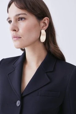 Karen Millen Italian Compact Scuba Jersey Single Breasted Jacket -Karen Millen shop black italian compact scuba jersey single breasted jacket 3