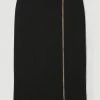 Karen Millen Italian Structured Jersey Zip Detail Midi Pencil Skirt -Karen Millen shop black italian structured jersey zip detail midi pencil skirt