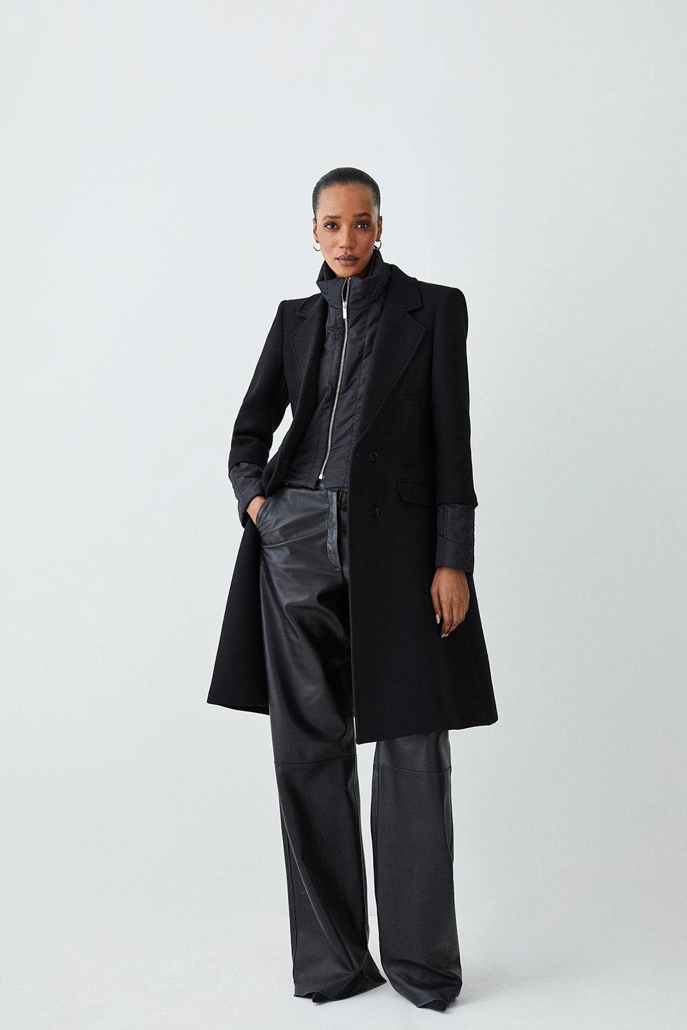 Karen Millen Italian Virgin Wool Hybrid Puffer Coat 5 Karen Millen Italian Virgin Wool Hybrid Puffer Coat - Image 3