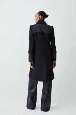 Karen Millen Italian Virgin Wool Hybrid Puffer Coat 11 Karen Millen Italian Virgin Wool Hybrid Puffer Coat -Karen Millen shop black italian virgin wool hybrid puffer coat 3