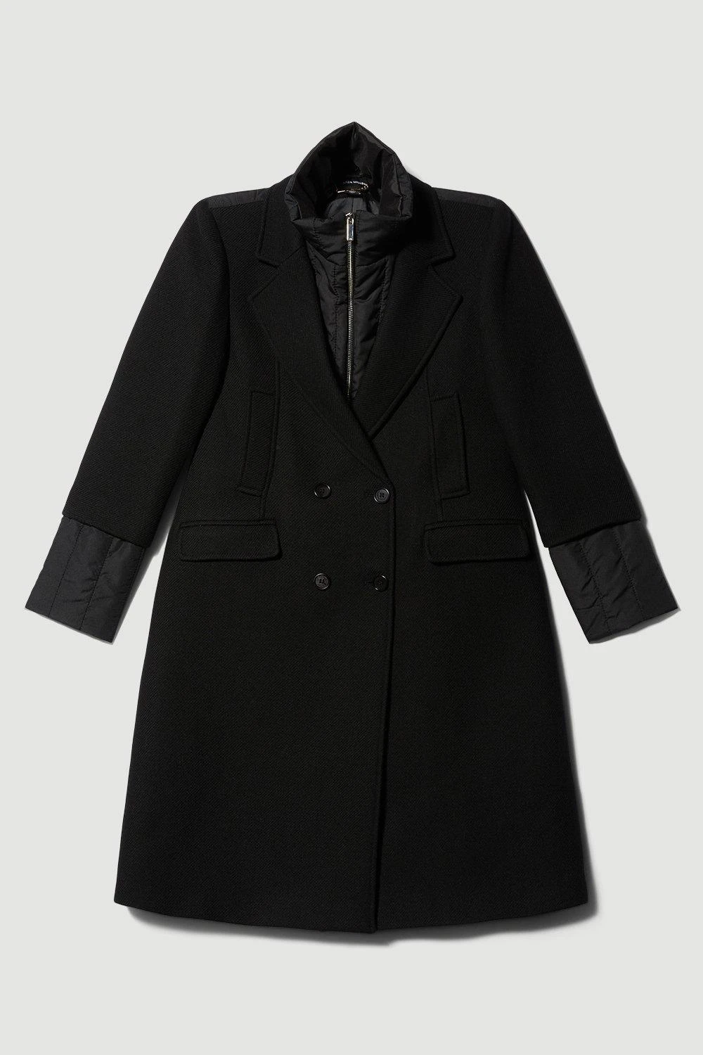 Karen Millen Italian Virgin Wool Hybrid Puffer Coat 8 Karen Millen Italian Virgin Wool Hybrid Puffer Coat - Image 6