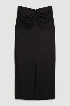 Karen Millen Jersey Crepe Midi Front Split Skirt