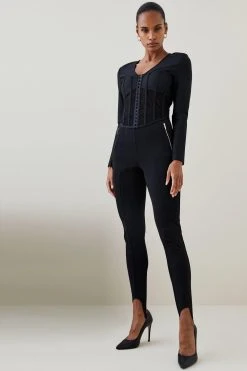 Karen Millen Knitted Bandage Corset Style Top 10 Karen Millen Knitted Bandage Corset Style Top -Karen Millen shop black knitted bandage corset style top 3