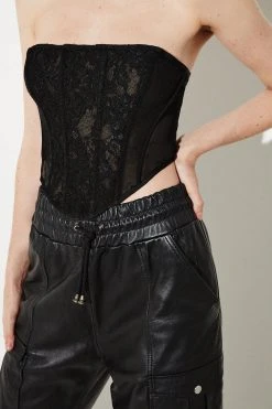 Karen Millen Lace Structured Corset -Karen Millen shop black lace structured corset 2
