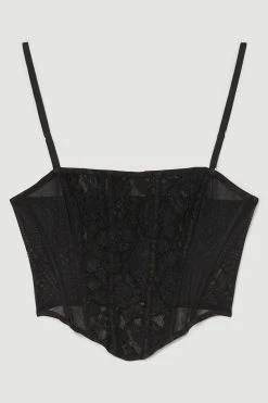 Karen Millen Lace Structured Corset -Karen Millen shop black lace structured corset 4
