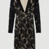 Karen Millen Lace V Neck Long Sleeve Midi Dress -Karen Millen shop black lace v neck long sleeve midi dress