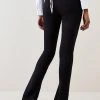 Karen Millen Leather And Ponte Skinny Trouser -Karen Millen shop black leather and ponte skinny trouser
