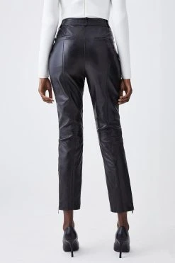 Karen Millen Leather Biker & Zip Detail Cuff Slim Leg Trouser 9 Karen Millen Leather Biker & Zip Detail Cuff Slim Leg Trouser -Karen Millen shop black leather biker zip detail cuff slim leg trouser 1 1