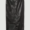 Karen Millen Leather Button Front Maxi Skirt 2 Karen Millen Leather Button Front Maxi Skirt -Karen Millen shop black leather button front maxi skirt