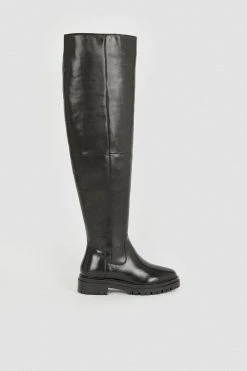 Karen Millen Leather Flat Over The Knee Boot