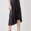 Karen Millen Leather High Low Peplum Skirt -Karen Millen shop black leather high low peplum skirt