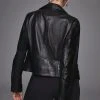 Karen Millen Leather Signature Biker Jacket