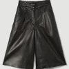 Karen Millen Leather Walking Short -Karen Millen shop black leather walking short