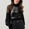 Karen Millen Lydia Millen Floral Applique Woven Blouse -Karen Millen shop black lydia millen floral applique woven blouse