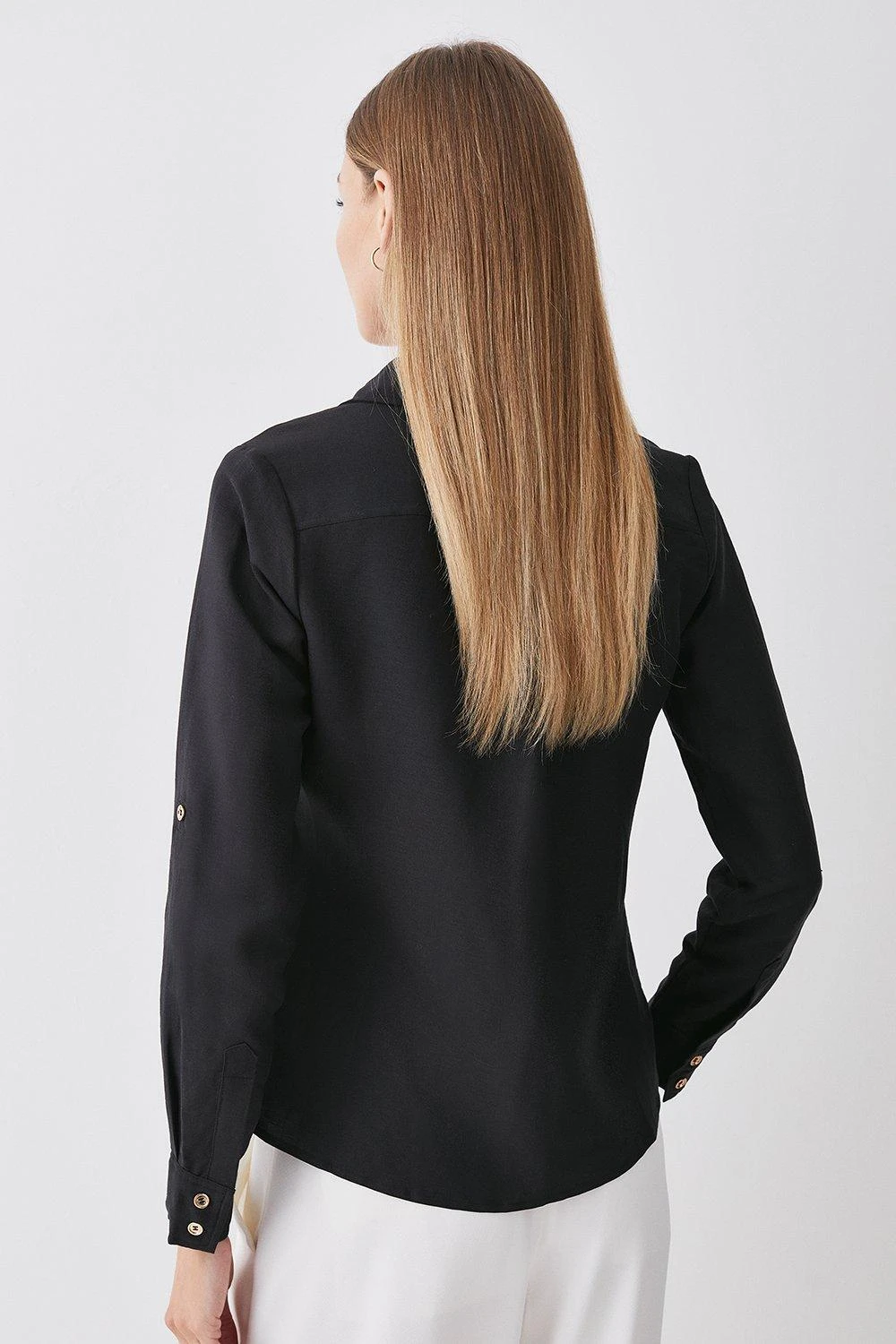 Karen Millen Lydia Millen Linen Viscose Woven Long Sleeve Shirt 5 Karen Millen Lydia Millen Linen Viscose Woven Long Sleeve Shirt - Image 3