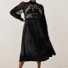 Karen Millen Lydia Millen Plus Floral Applique Mesh Woven Midi Dress -Karen Millen shop black lydia millen plus floral applique mesh woven midi dress