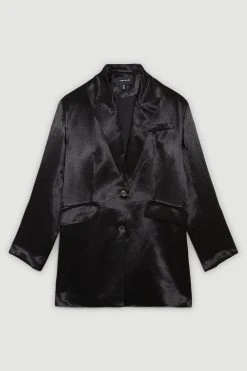 Karen Millen OOTO LONDON Satin Oversized Blazer