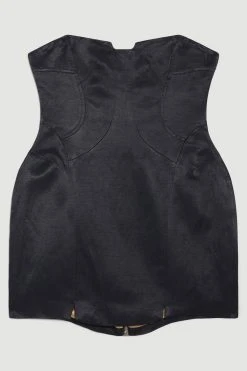 Karen Millen OOTO LONDON Satin Seamed Mini Dress 11 Karen Millen OOTO LONDON Satin Seamed Mini Dress -Karen Millen shop black ooto london satin seamed mini dress 3