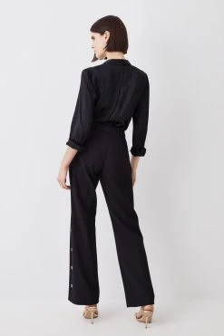 Karen Millen Petite Compact Stretch Eyelet Detail Trouser 9 Karen Millen Petite Compact Stretch Eyelet Detail Trouser -Karen Millen shop black petite compact stretch eyelet detail trouser 1 3