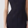 Karen Millen Petite Italian Compact Scuba Jersey Seamed Midi Dress