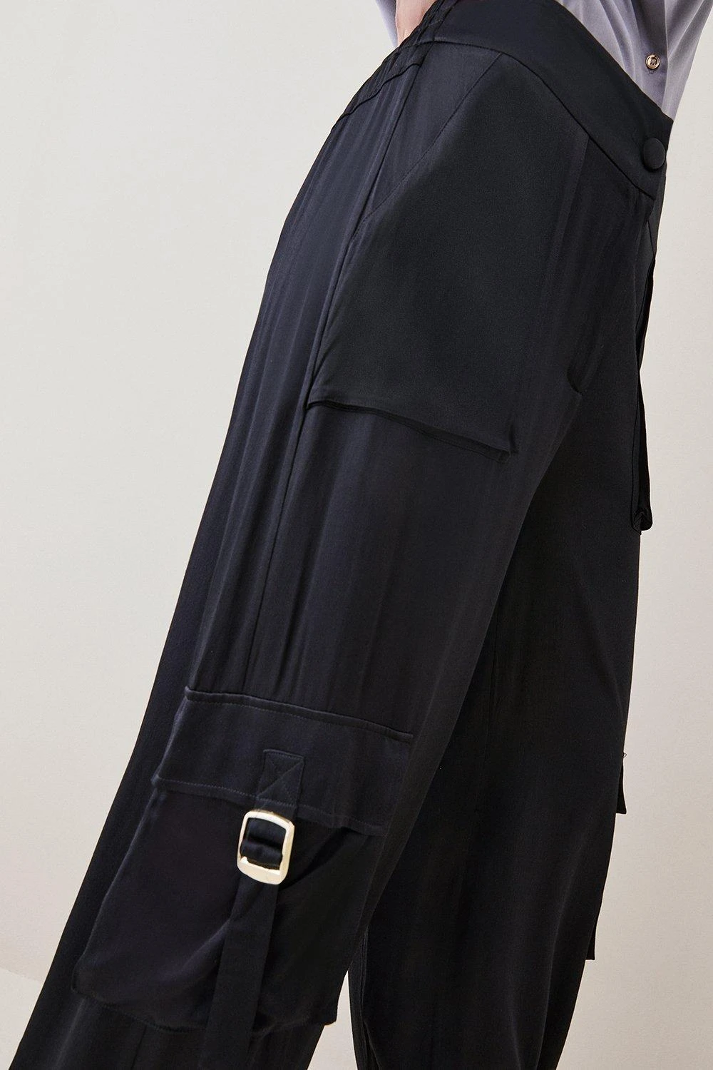 Karen Millen Petite Low Rise Satin Cargo Trouser 6 Karen Millen Petite Low Rise Satin Cargo Trouser - Image 4