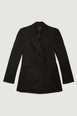 Karen Millen Petite Pinstripe High Break Point Blazer