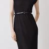Karen Millen Petite Slash Neck Lightweight Summer Knit Midaxi Dress -Karen Millen shop black petite slash neck lightweight summer knit midaxi dress
