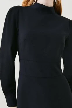 Karen Millen Petite Soft Tailored High Low Sleeved Midi Dress 9 Karen Millen Petite Soft Tailored High Low Sleeved Midi Dress -Karen Millen shop black petite soft tailored high low sleeved midi dress 1