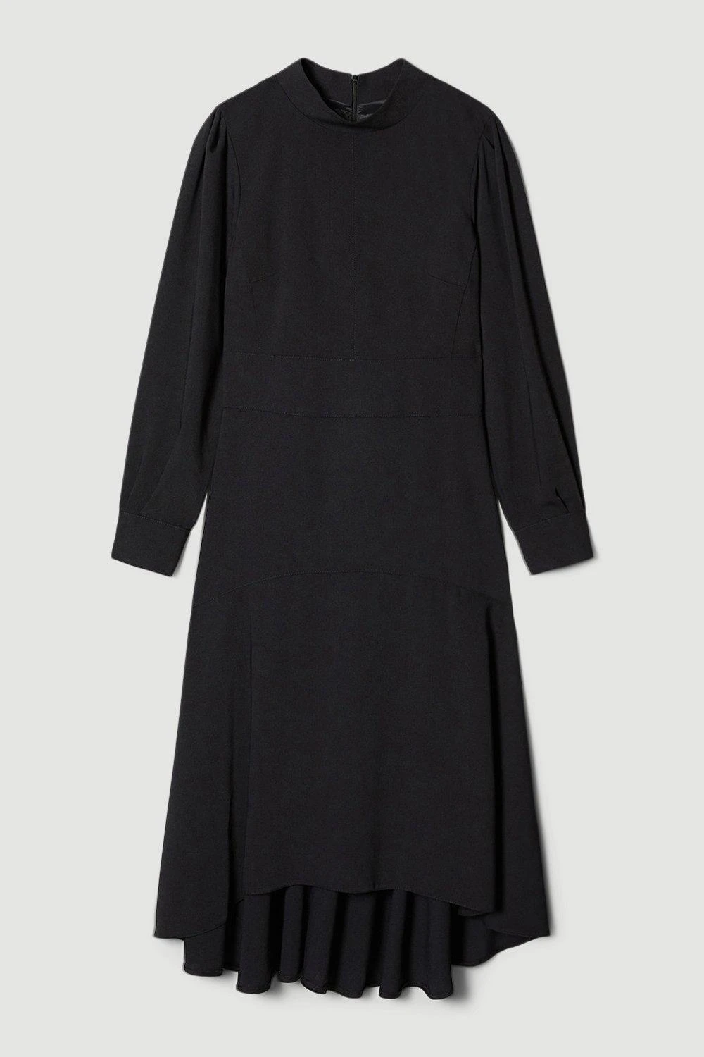 Karen Millen Petite Soft Tailored High Low Sleeved Midi Dress 3 Karen Millen Petite Soft Tailored High Low Sleeved Midi Dress