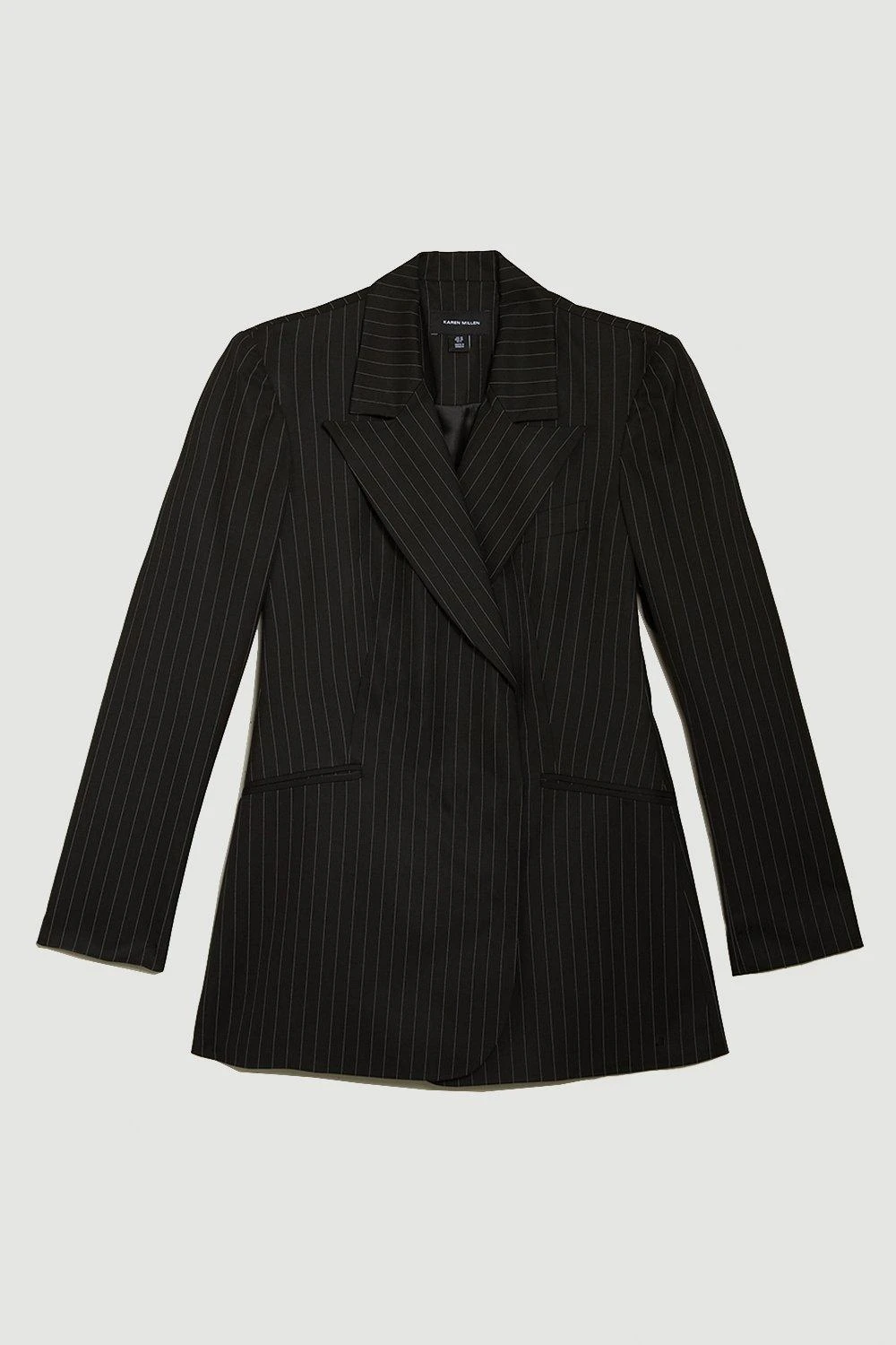 Karen Millen Pinstripe High Break Point Blazer 4 Karen Millen Pinstripe High Break Point Blazer - Image 2
