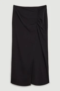 Karen Millen Pleat Detailing Ruched Midaxi Skirt 9 Karen Millen Pleat Detailing Ruched Midaxi Skirt -Karen Millen shop black pleat detailing ruched midaxi skirt 1