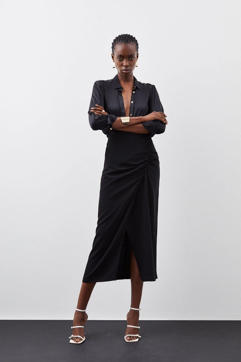 Karen Millen Pleat Detailing Ruched Midaxi Skirt 8 Karen Millen Pleat Detailing Ruched Midaxi Skirt - Image 6
