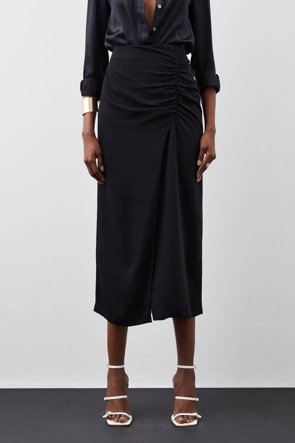 Karen Millen Pleat Detailing Ruched Midaxi Skirt 3 Karen Millen Pleat Detailing Ruched Midaxi Skirt