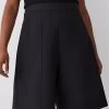 Karen Millen Plus Compact Stretch Stitch Detail Tailored Walking Shorts -Karen Millen shop black plus compact stretch stitch detail tailored walking shorts
