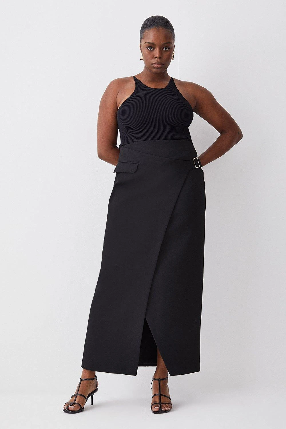 Karen Millen Plus Compact Stretch Wrap Midiaxi Skirt 5 Karen Millen Plus Compact Stretch Wrap Midiaxi Skirt - Image 3