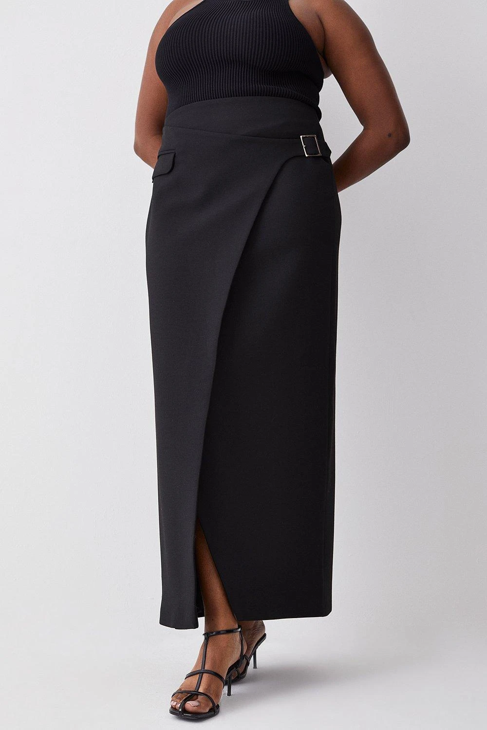 Karen Millen Plus Compact Stretch Wrap Midiaxi Skirt 7 Karen Millen Plus Compact Stretch Wrap Midiaxi Skirt - Image 5