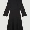 Karen Millen Plus Size High Low Hem Long Sleeve Midi Dress 2 Karen Millen Plus Size High Low Hem Long Sleeve Midi Dress -Karen Millen shop black plus size high low hem long sleeve midi dress