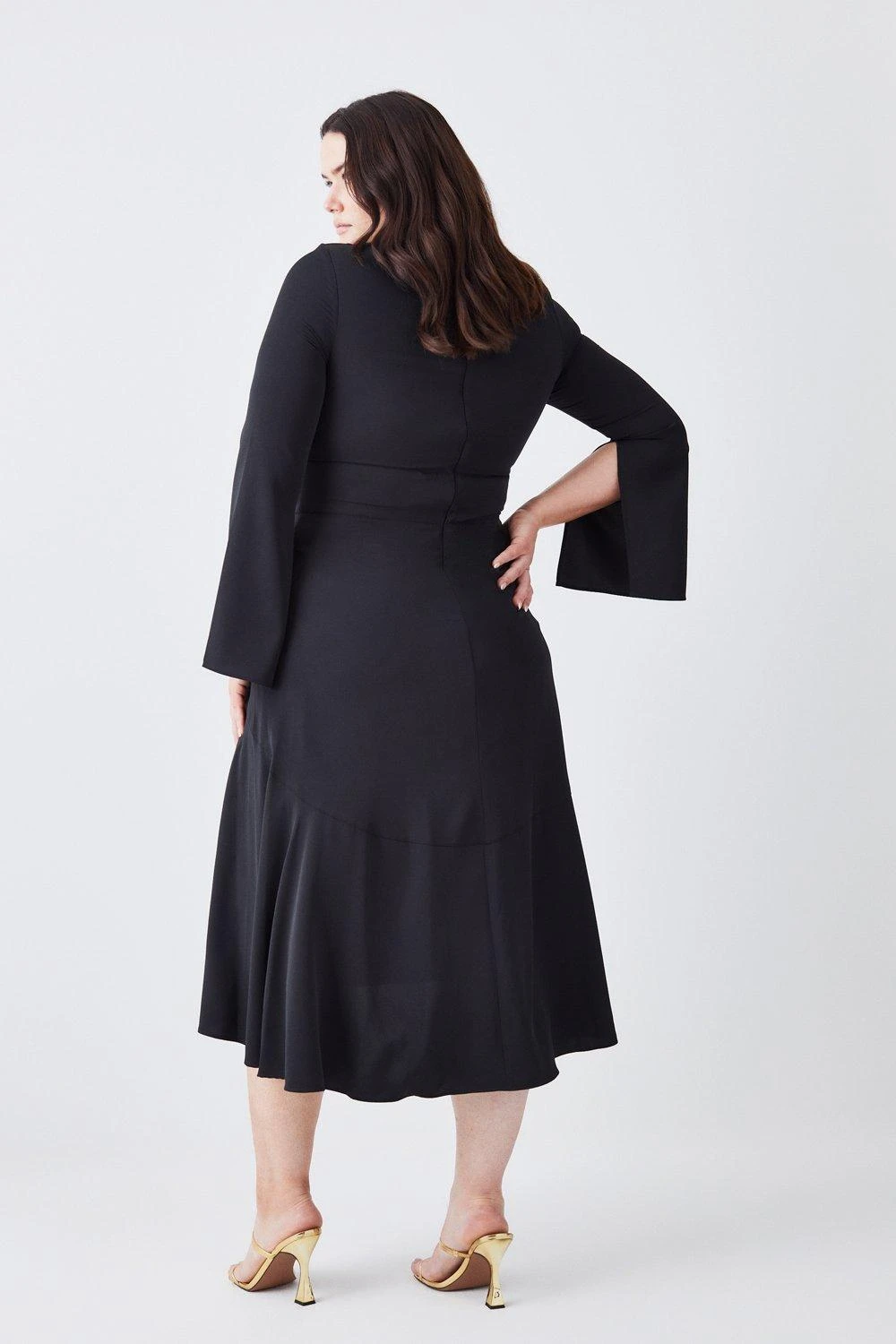 Karen Millen Plus Size High Low Hem Long Sleeve Midi Dress 7 Karen Millen Plus Size High Low Hem Long Sleeve Midi Dress - Image 5
