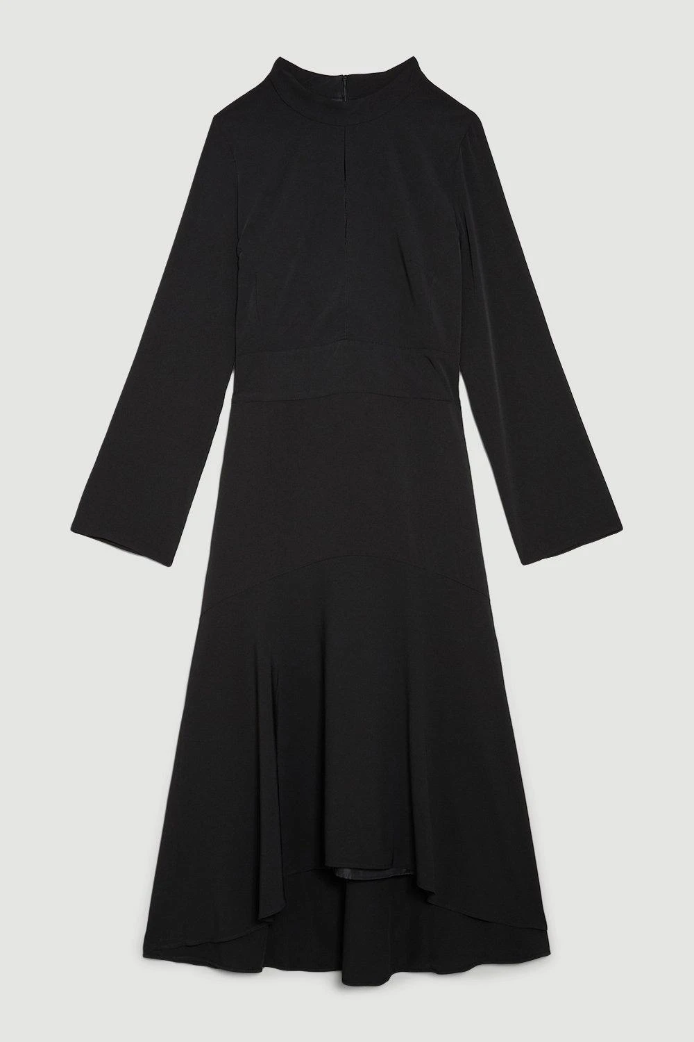 Karen Millen Plus Size High Low Hem Long Sleeve Midi Dress 3 Karen Millen Plus Size High Low Hem Long Sleeve Midi Dress