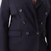 Karen Millen Plus Size Italian Compact Scuba Jersey Double Breasted Jacket -Karen Millen shop black plus size italian compact scuba jersey double breasted jacket