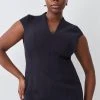 Karen Millen Plus Size Italian Compact Scuba Jersey Seamed Midi Dress