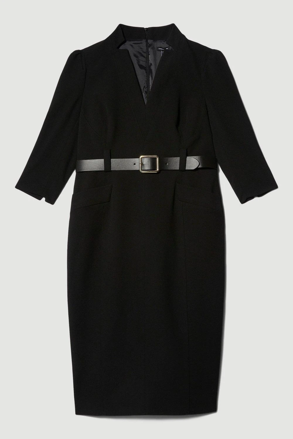 Karen Millen Plus Size Structured Crepe Forever Midi Dress 4 Karen Millen Plus Size Structured Crepe Forever Midi Dress - Image 2