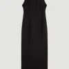Karen Millen Ponte Crew Neck Midaxi Dress -Karen Millen shop black ponte crew neck midaxi dress 5