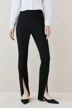 Karen Millen Ponte High Rise Split Front Legging -Karen Millen shop black ponte high rise split front legging 4