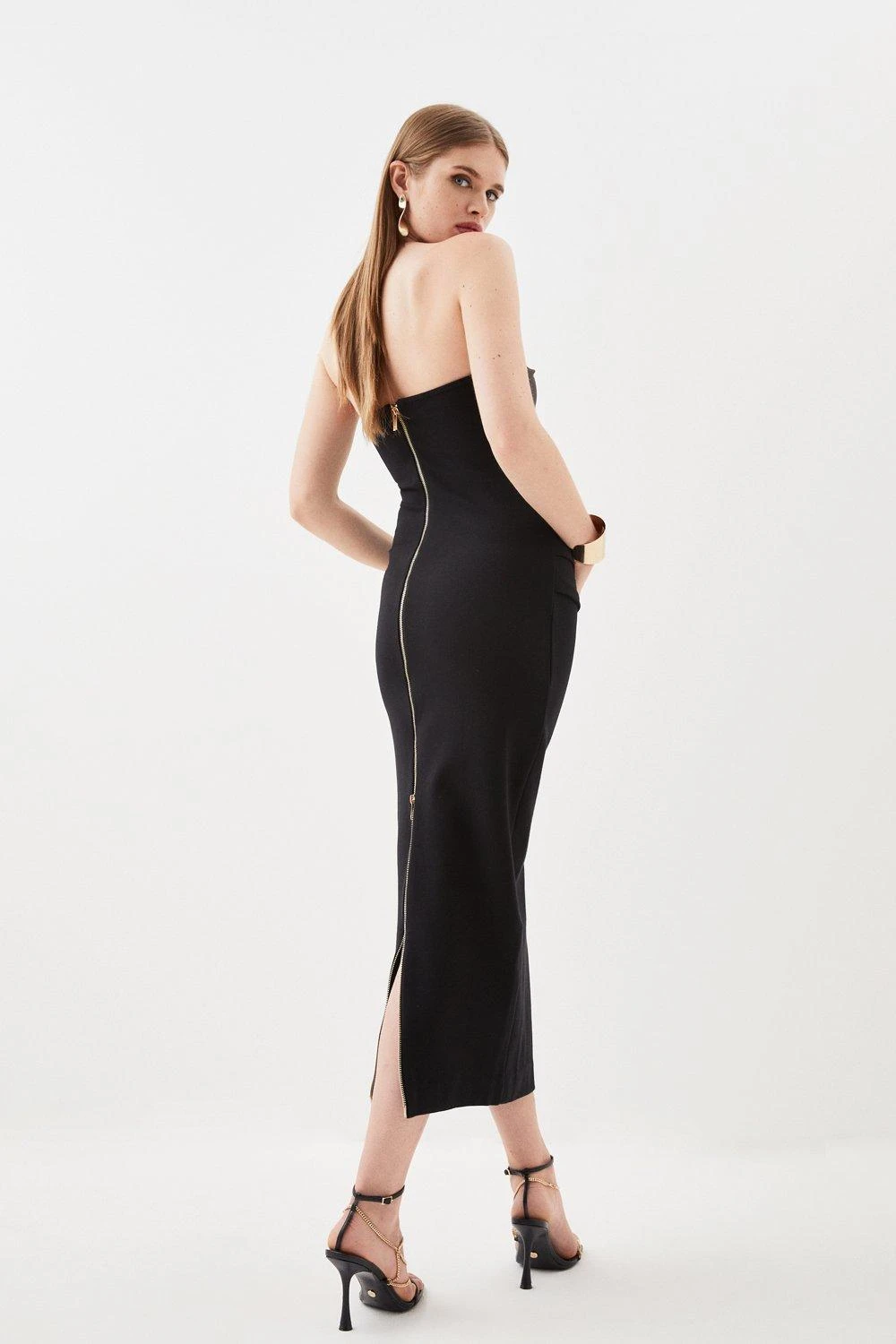 Karen Millen Ponte Ruched Detail Bandeau Dress 6 Karen Millen Ponte Ruched Detail Bandeau Dress - Image 4