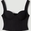 Karen Millen Ponte Seam Detail Corset Top 1 Karen Millen Ponte Seam Detail Corset Top -Karen Millen shop black ponte seam detail corset top