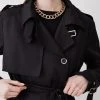 Karen Millen Relaxed Belted Trench Coat -Karen Millen shop black relaxed belted trench coat