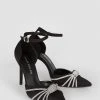 Karen Millen Satin Diamante Knot Stiletto Heel